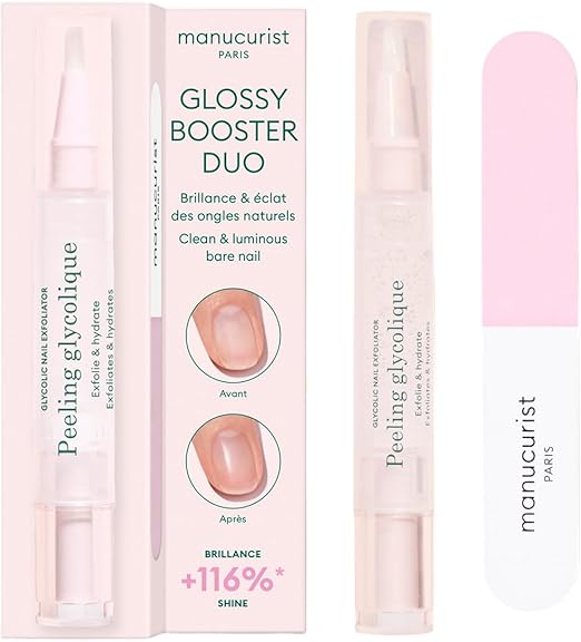 Manucurist Glossy Booster Duo – Glycol Peeling & Polijstblok