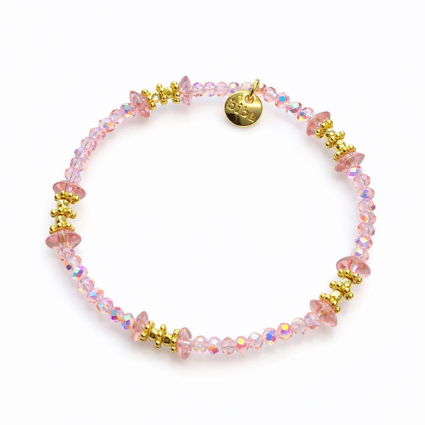Biba Armband Kristal-Kraaltjes met Spacers Rosé