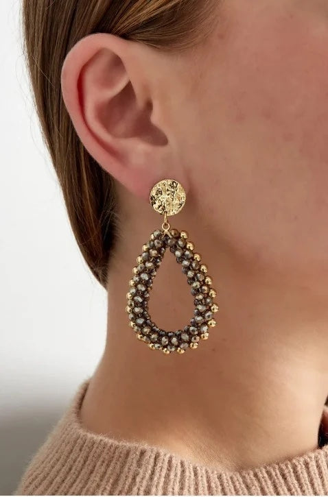 Biba Oorbellen Black Big Beads