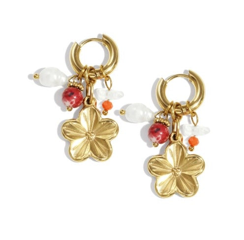 Biba Oorbellen Gold Flower