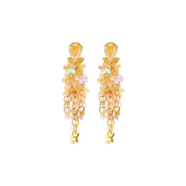 Biba Oorbellen Lang Goud Beige