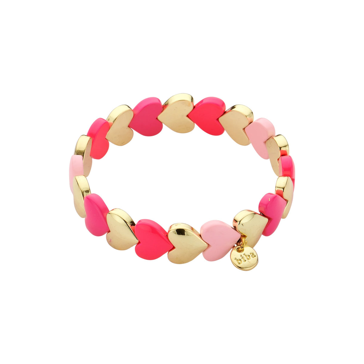 Biba Armband Hartjes Roze & Goud
