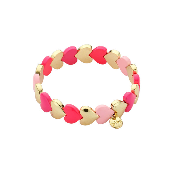 Biba Armband Hartjes Roze & Goud