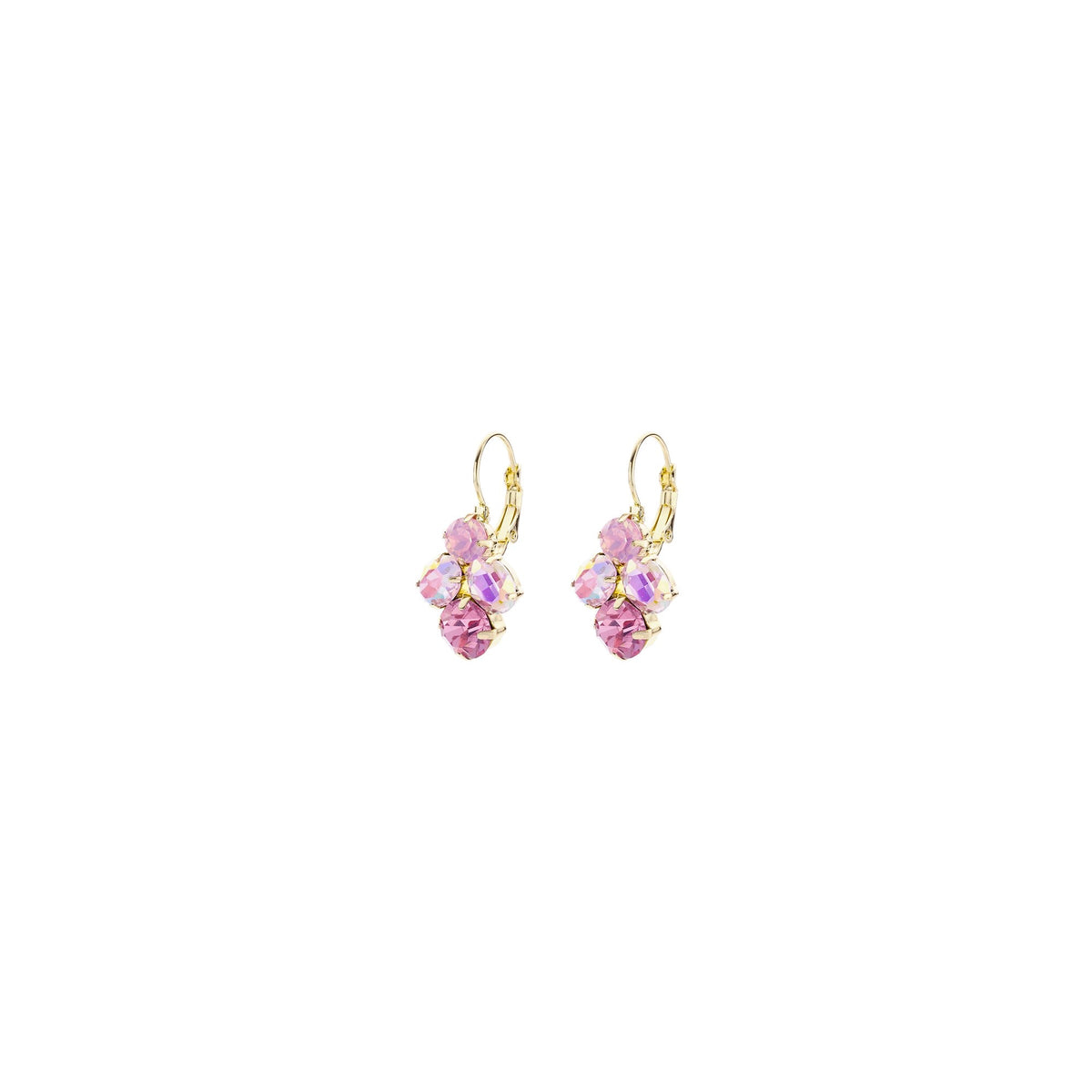 Biba Oorbellen Crystal Four Pink