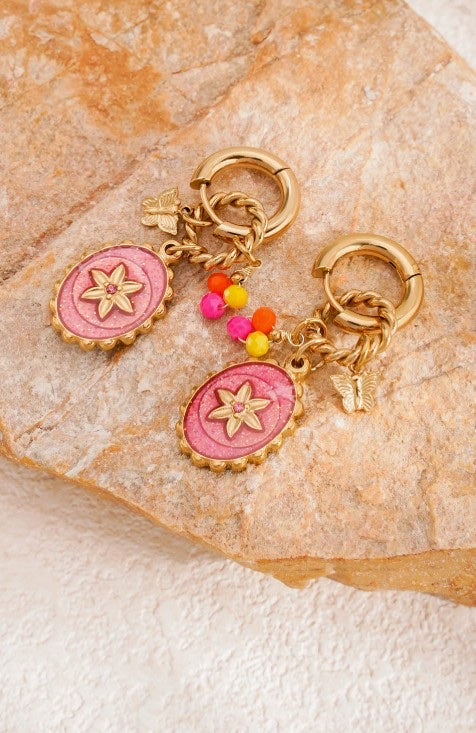 Biba Oorbellen Pink Stardust