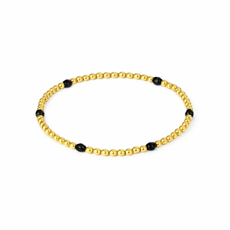Moycha Armband 6 Black Dot Gold 3MM