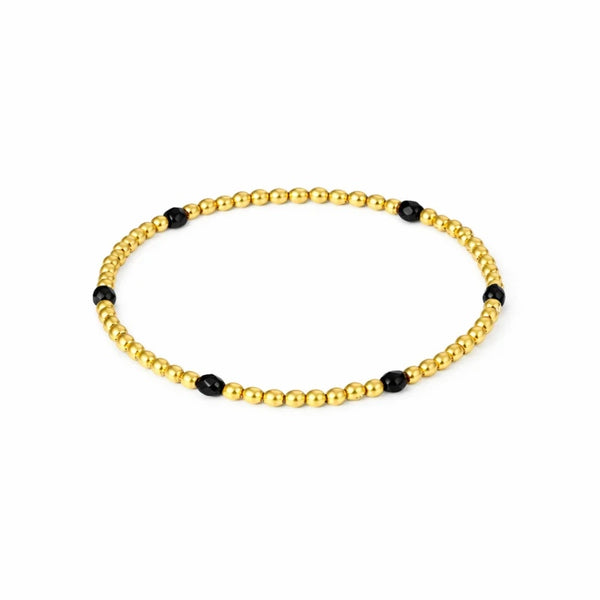 Moycha Armband 6 Black Dot Gold 3MM